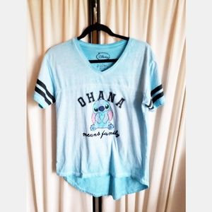 1 Disney baseball style Stitch graphic tee shirt, lg